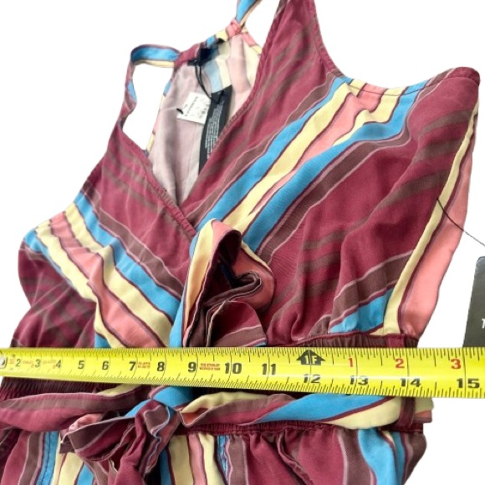 NWT! Colorful Striped Cute Short V Neck Romper in Women’s Medium - Picture 5 of 9